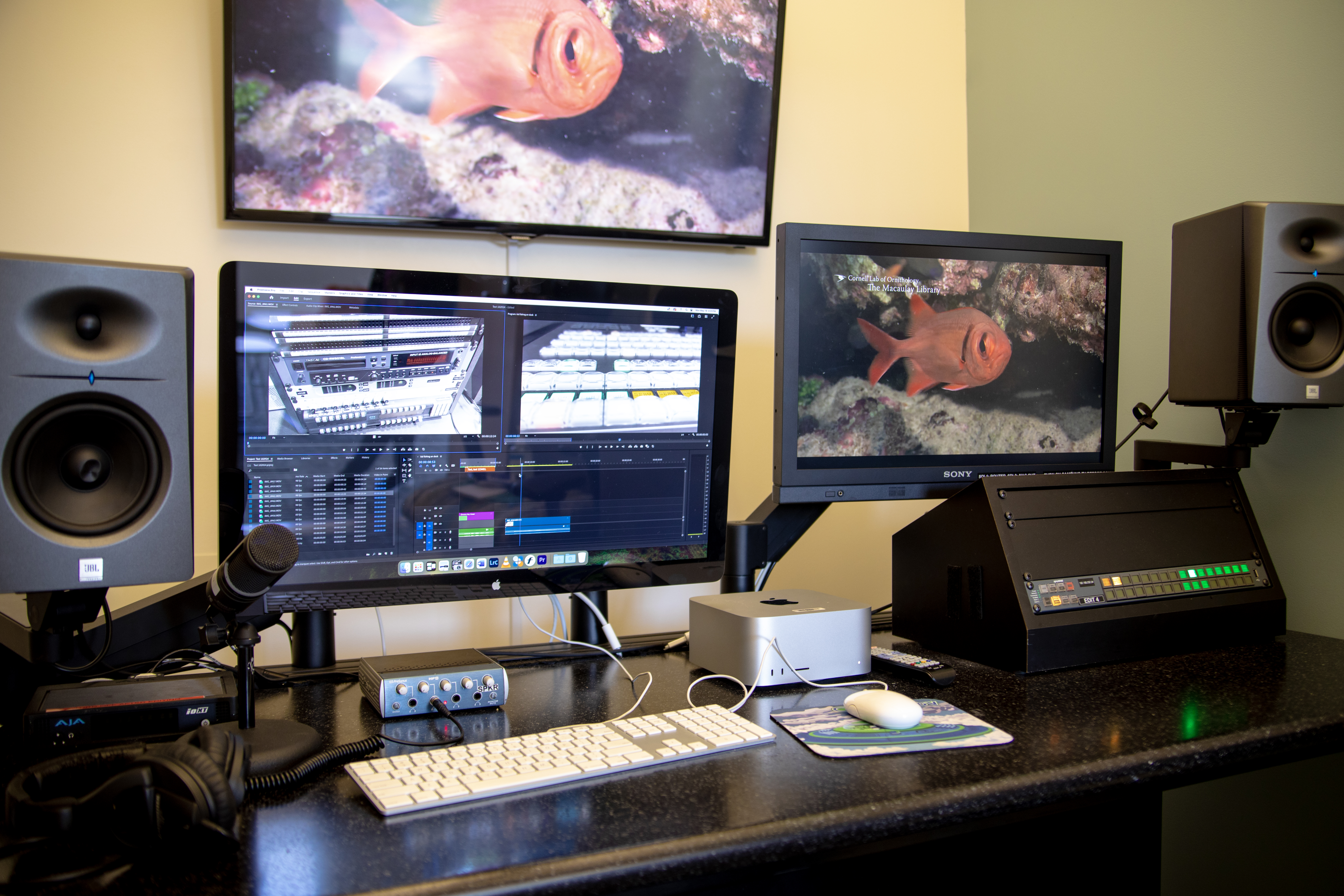Picture of audio/video editing studio