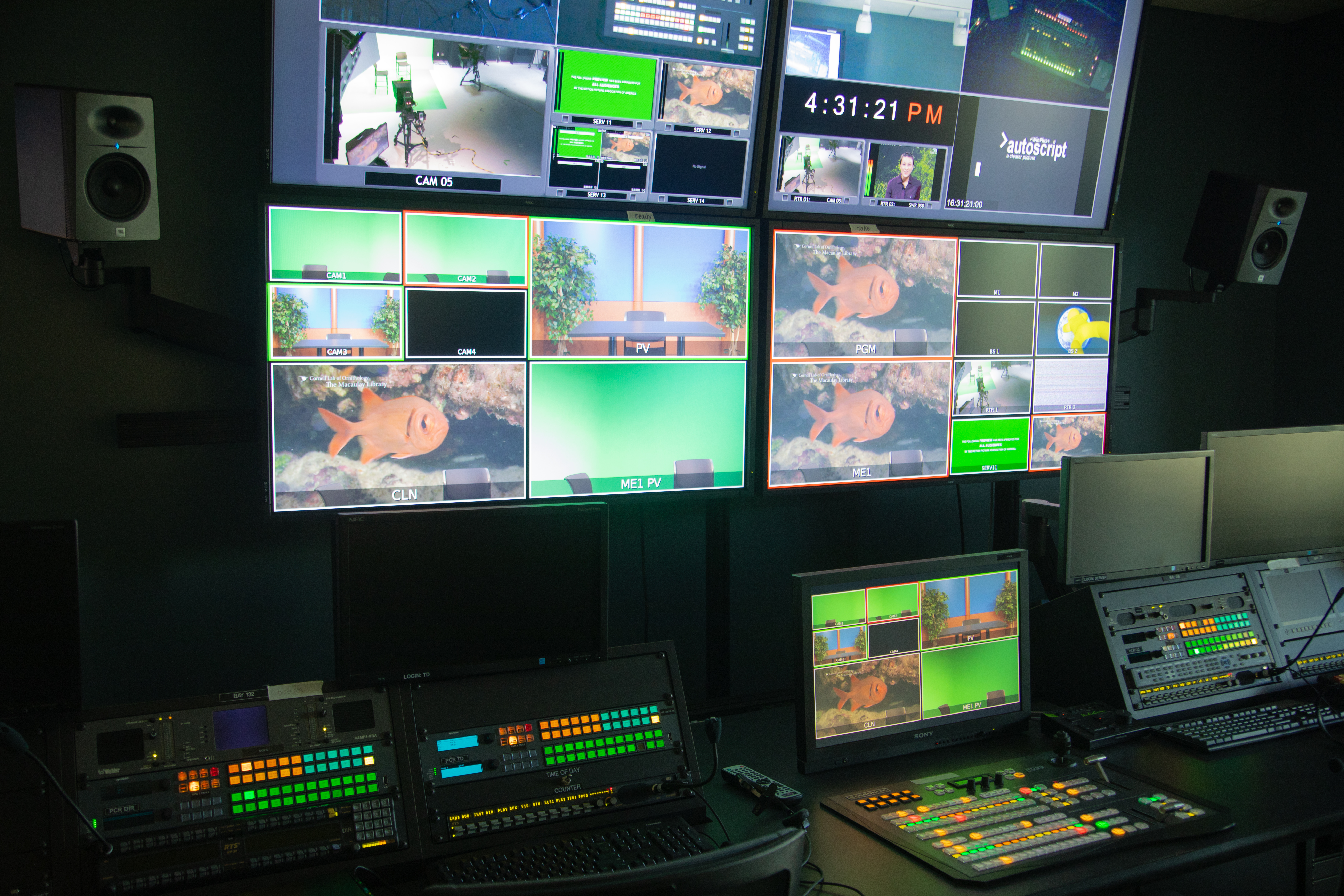 Picture of the televisions studio control room