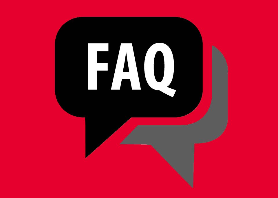 frequently asked questions icon with FAQ in a word bubble