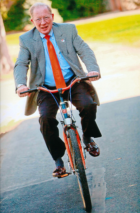 Dr. Edward G. "Ned" Boehm, Jr on bike