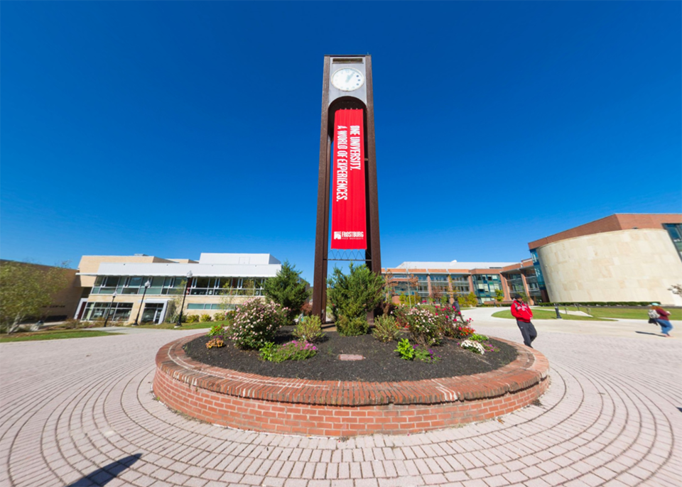 fish eye perspective of clocktower