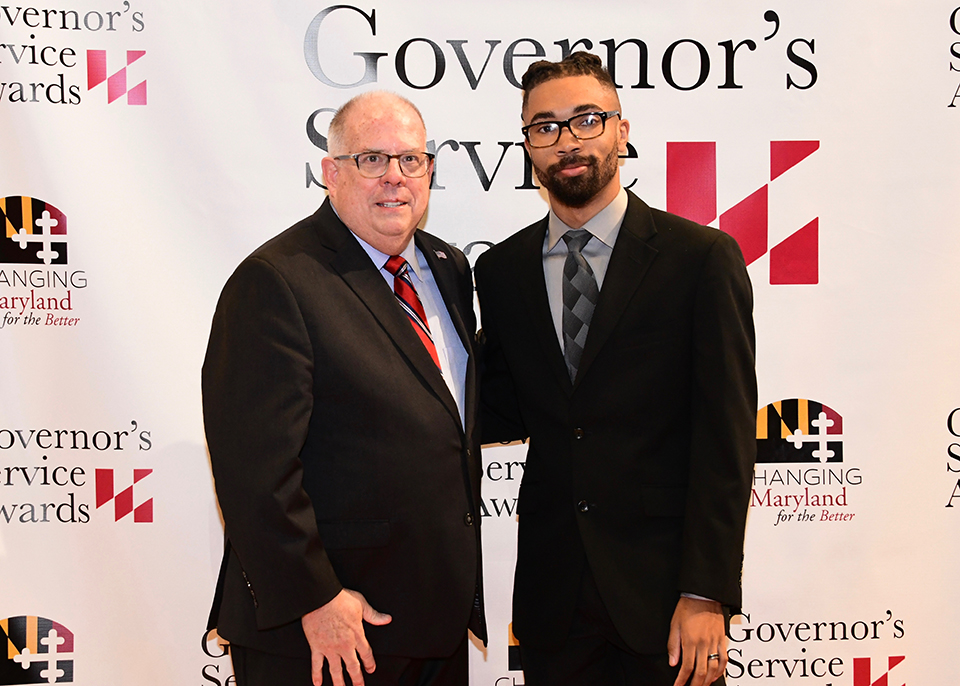 Governor Larry Hogan with Mekhi Jones