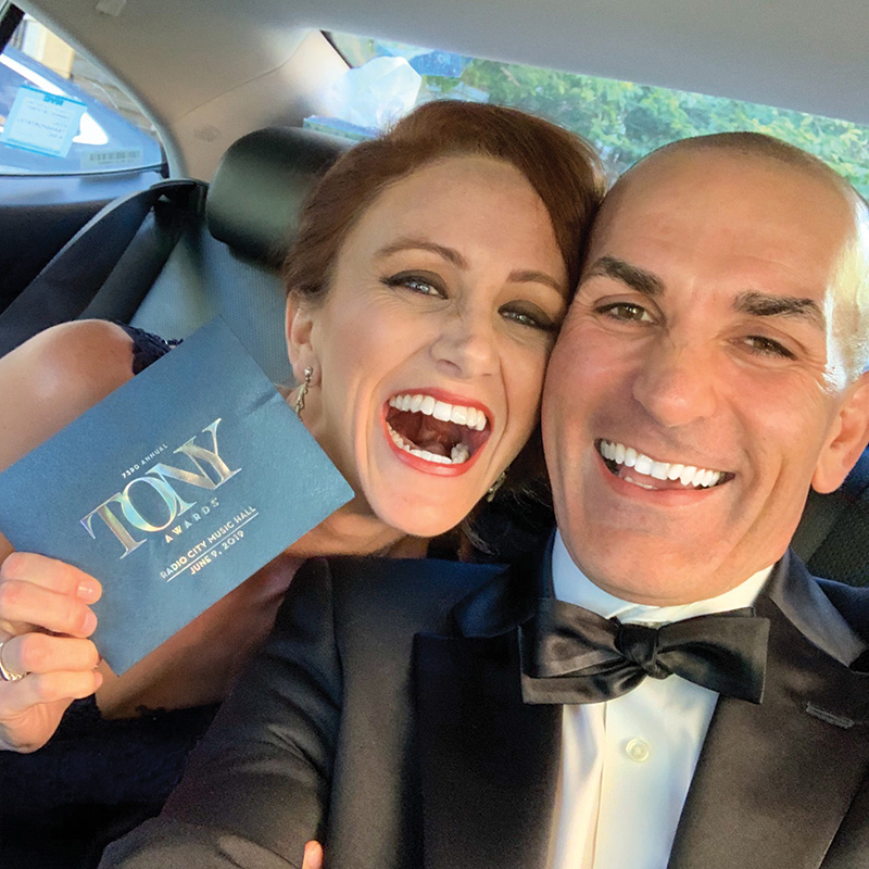 Sean Cercon and wife Hallie dressed for the Tony Awards