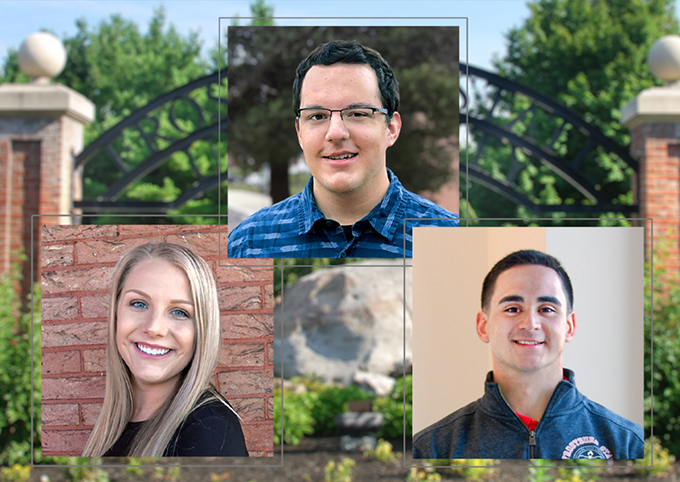 2021 Graduation speakers, Julia Hershman, Jordan Beachy, Shawn Winans 