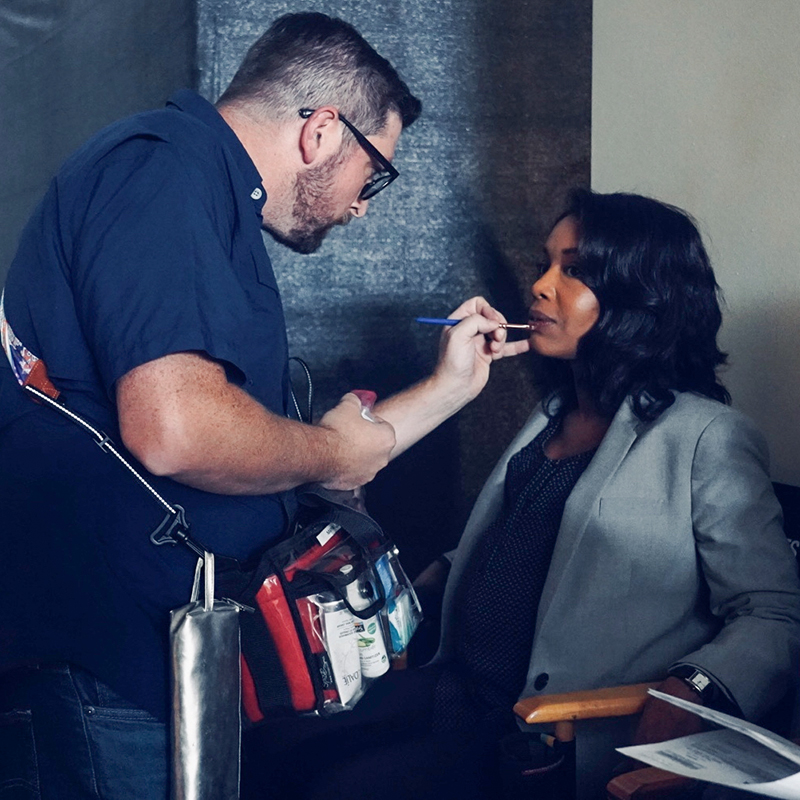 Dukes on Ozark set makeup