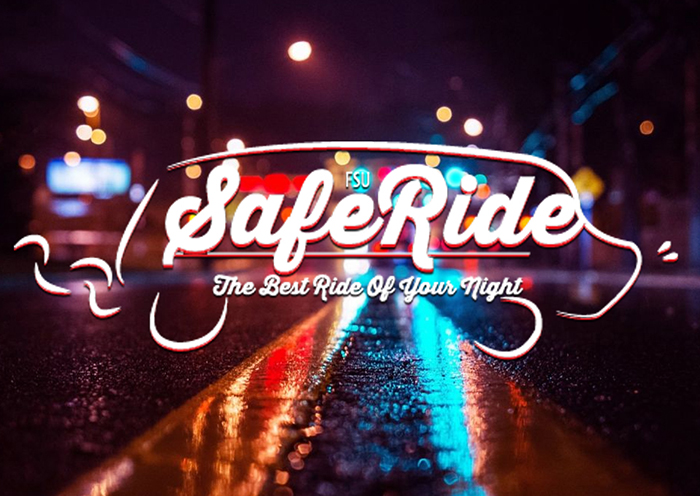 saferide logo imposed over dark wet street