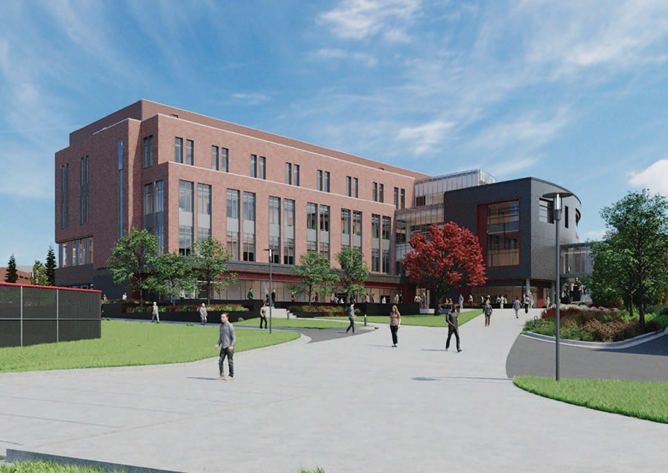 drawing of new education and health science building