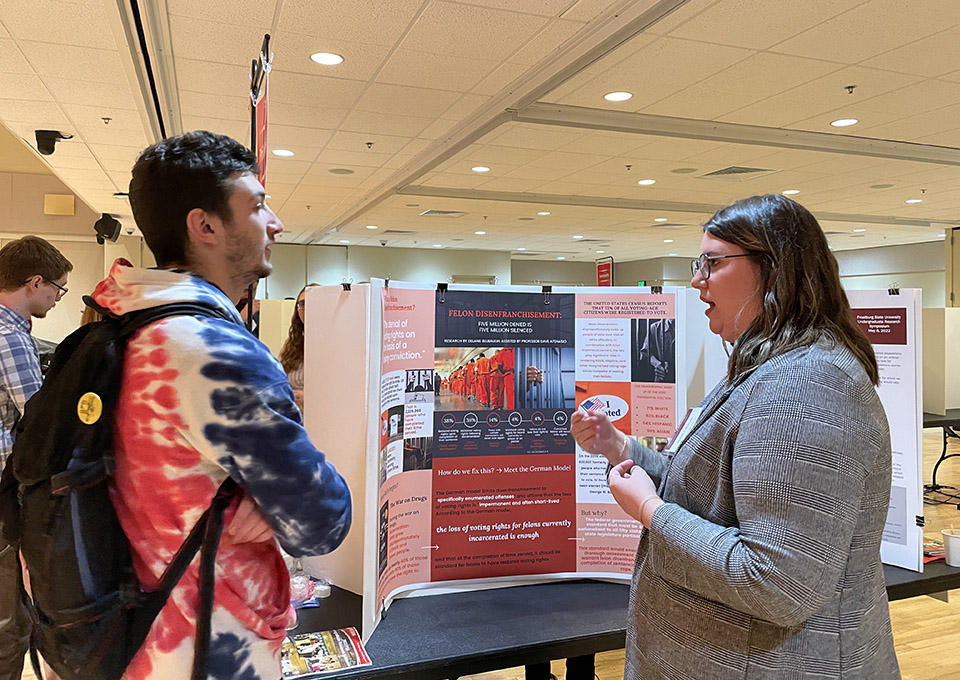 student presentations at undergraduate research symposium