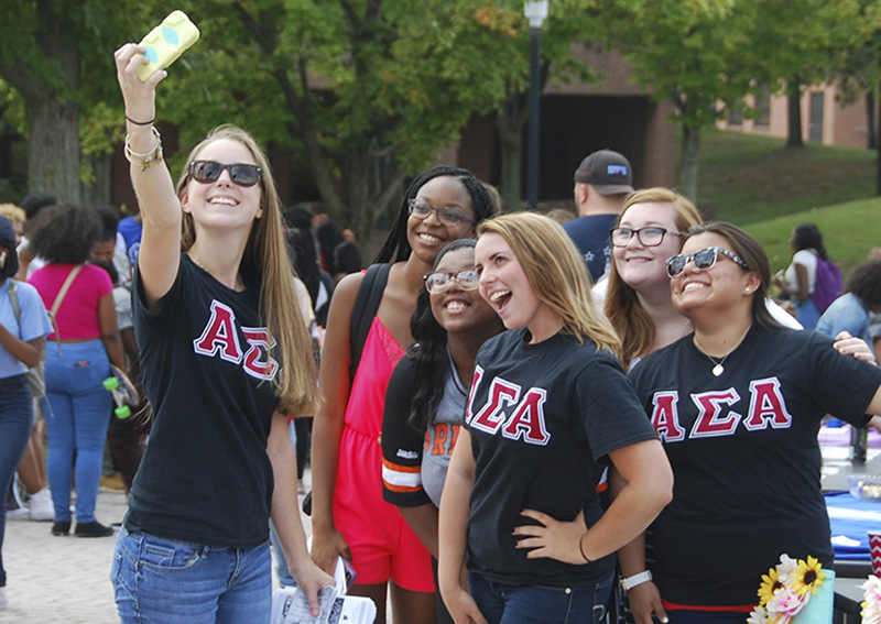 sorority taking selfie