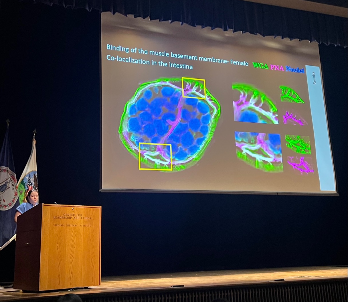 Mariah Pritts' presentation on a big screen