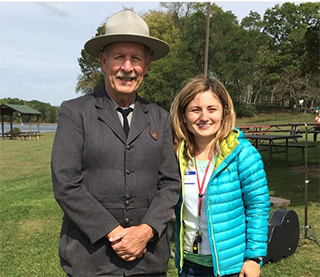 Dr Buta with a park ranger at Discover Allegany outdoors