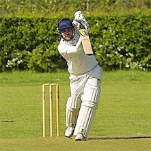 Dr. Barrett playing cricket
