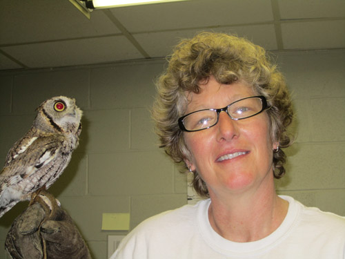 Dr Blankenship with an owl
