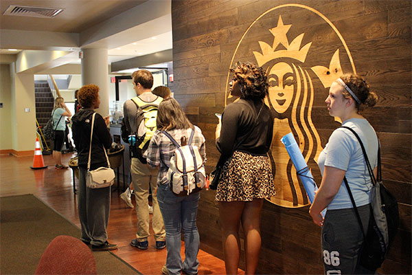 Looking for chain options? We have you covered with Starbucks, Moe's, and Chick-fil-A