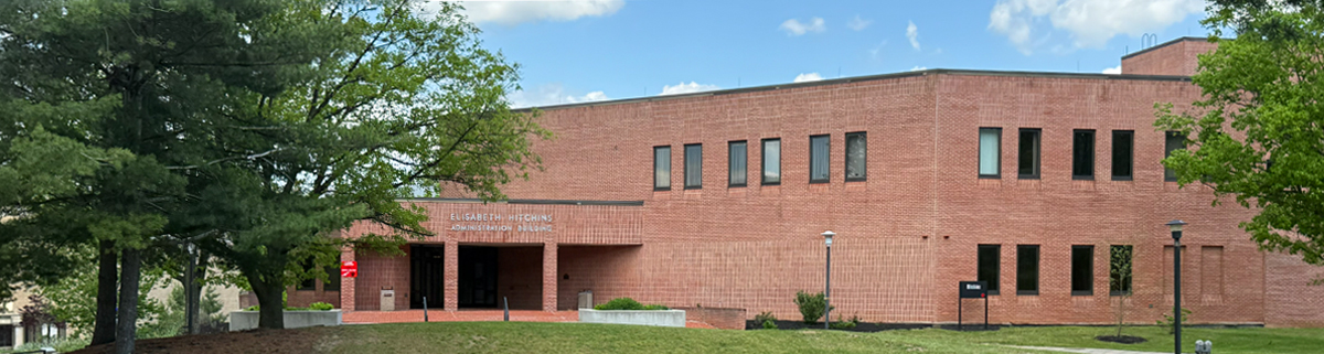Front Entrance of Hitchins Building on Campus