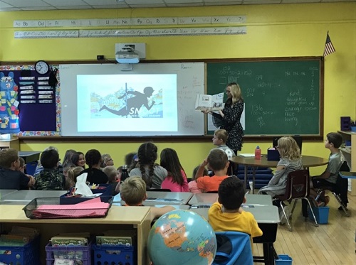 Michelle Cuevas, Our 2017 CLC Book Award author, at Wiley Ford Primary
