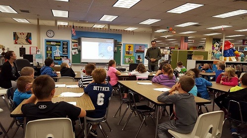 Vern Kousky, 2015 CLC Book Award author, at Bel Air Elementary