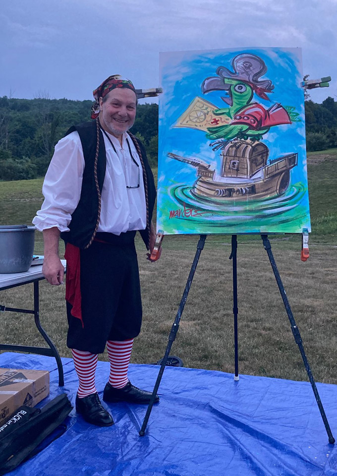 Pirates in the Park Manders painting