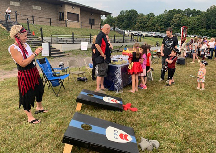 Pirates in the Park police cornhole