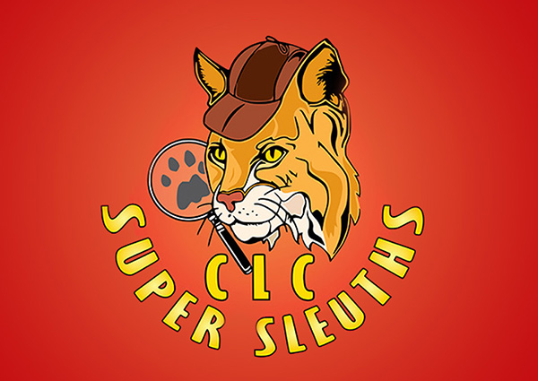 Super Sleuth Podcast Bobcat Detective Logo