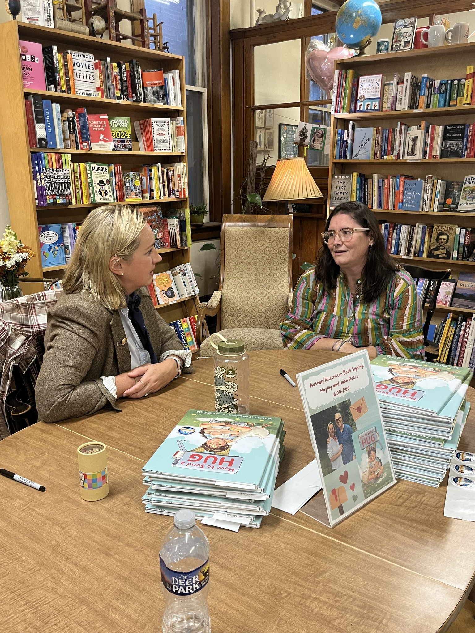 Author Marcy Campbell at book table