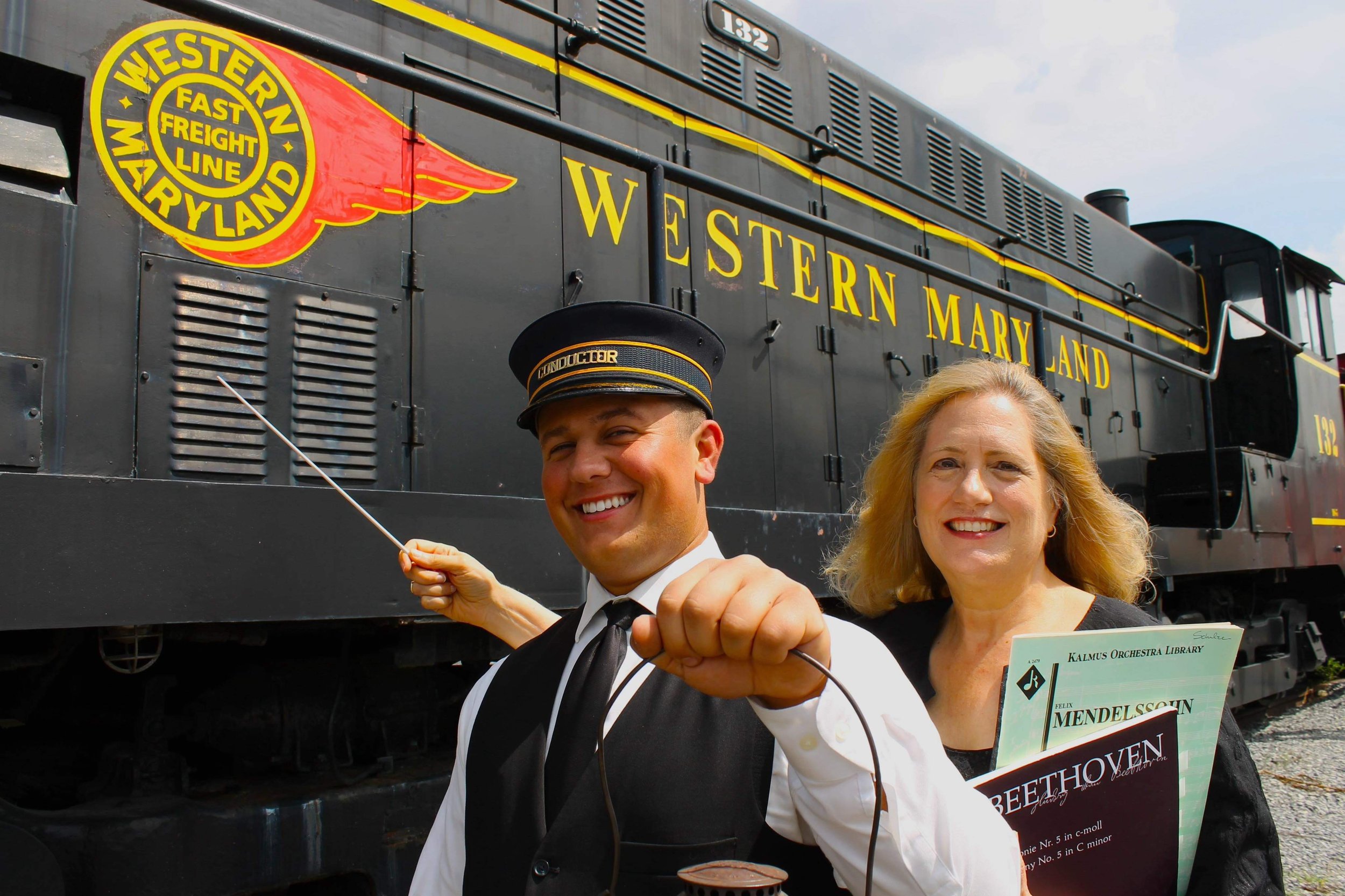 Photo of Elizabeth Schulze with WMSR Conductor