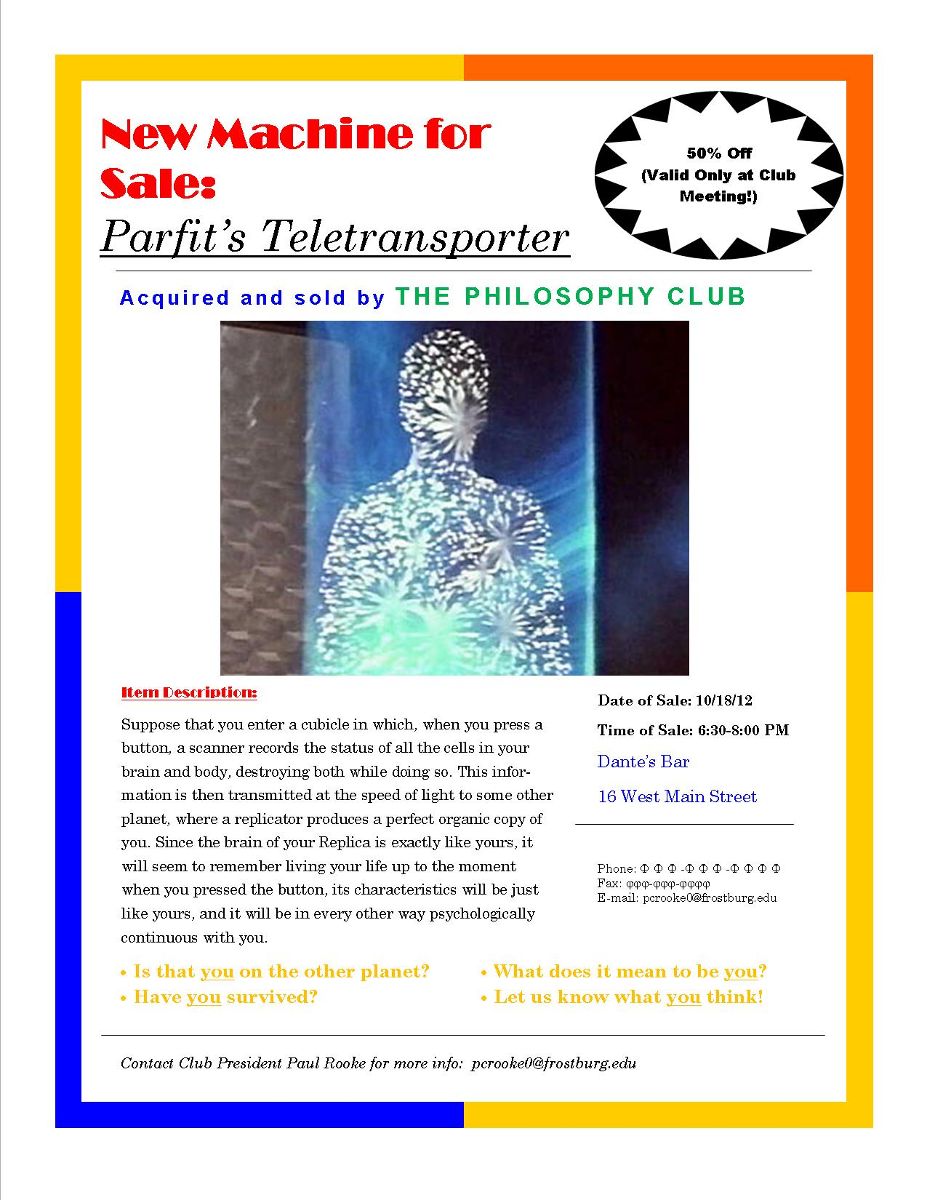 Posters of Philosophy Club meeting