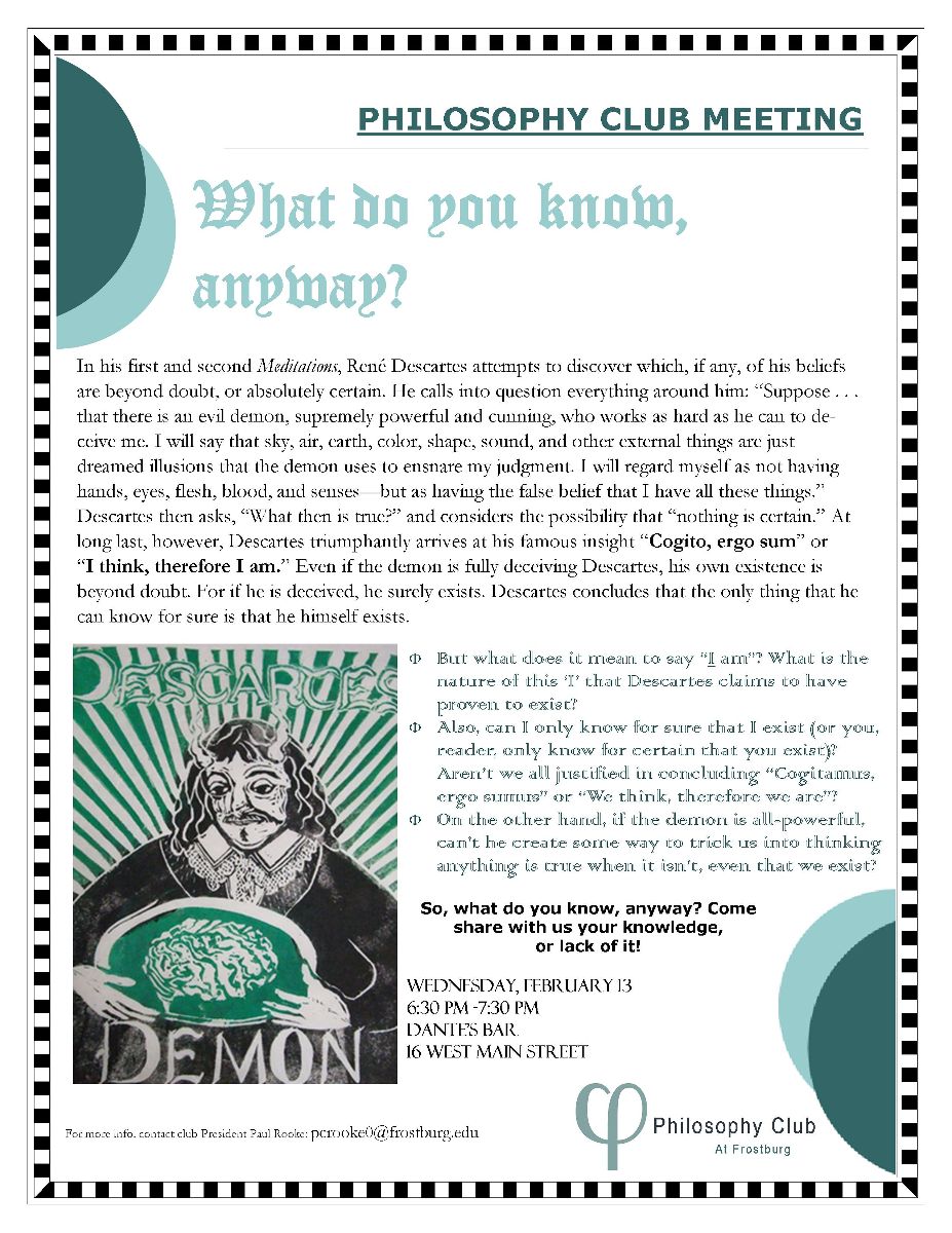 Posters of Philosophy Club meeting