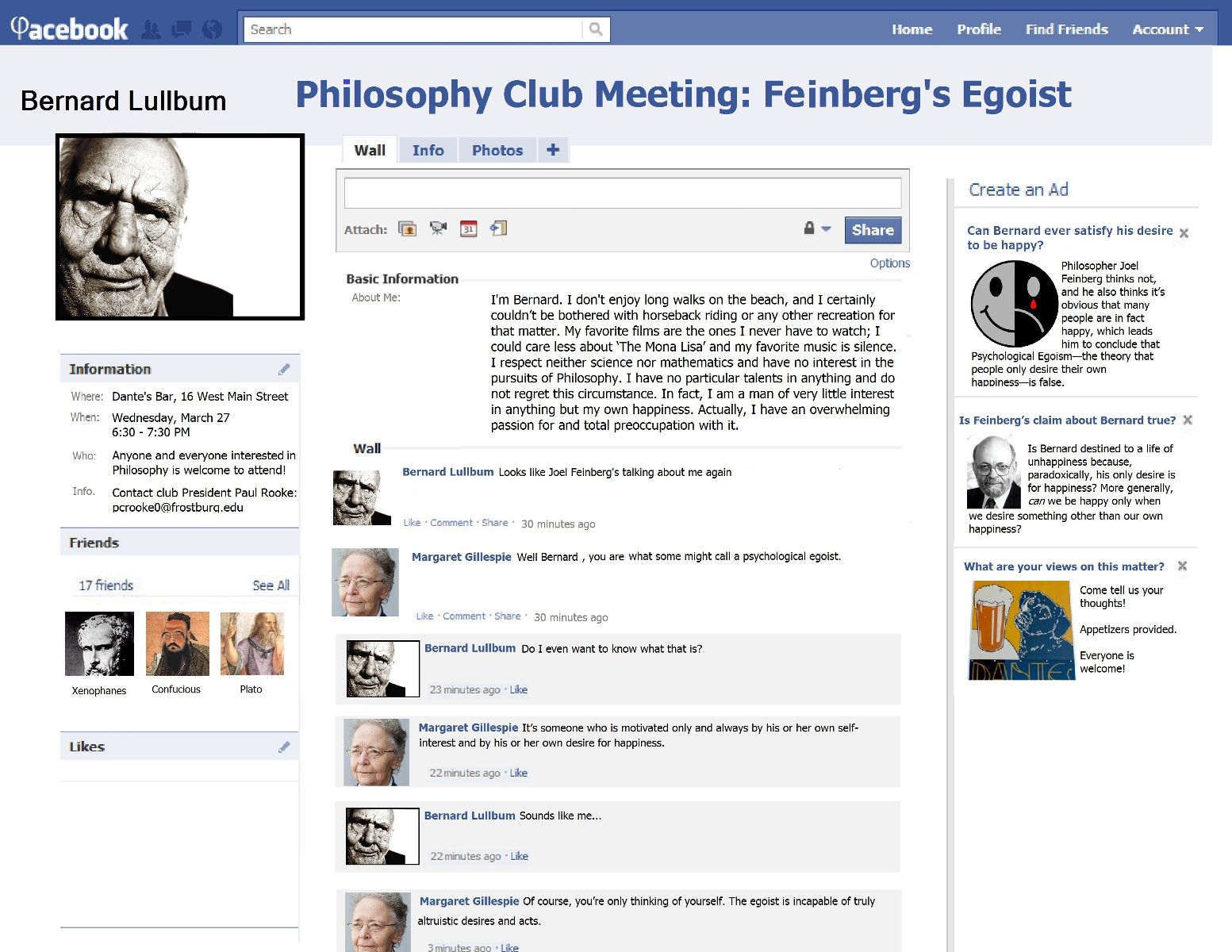 Posters of Philosophy Club meeting