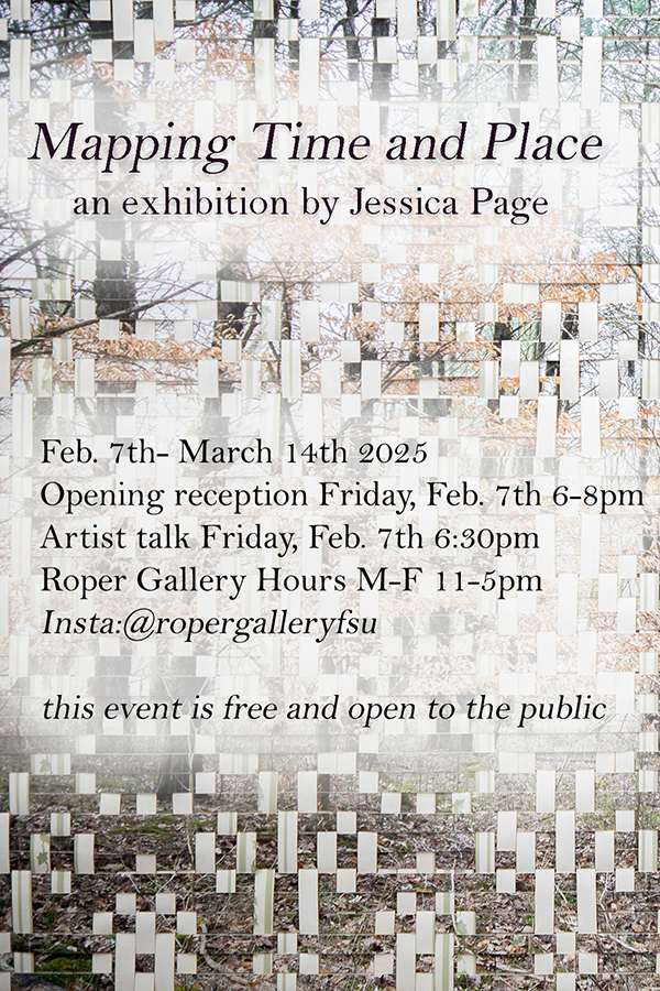Event announcement: Mapping Time and Place", exhibition by Jessica Pageur Basket Cases 2024 Fall Senior Exhibition