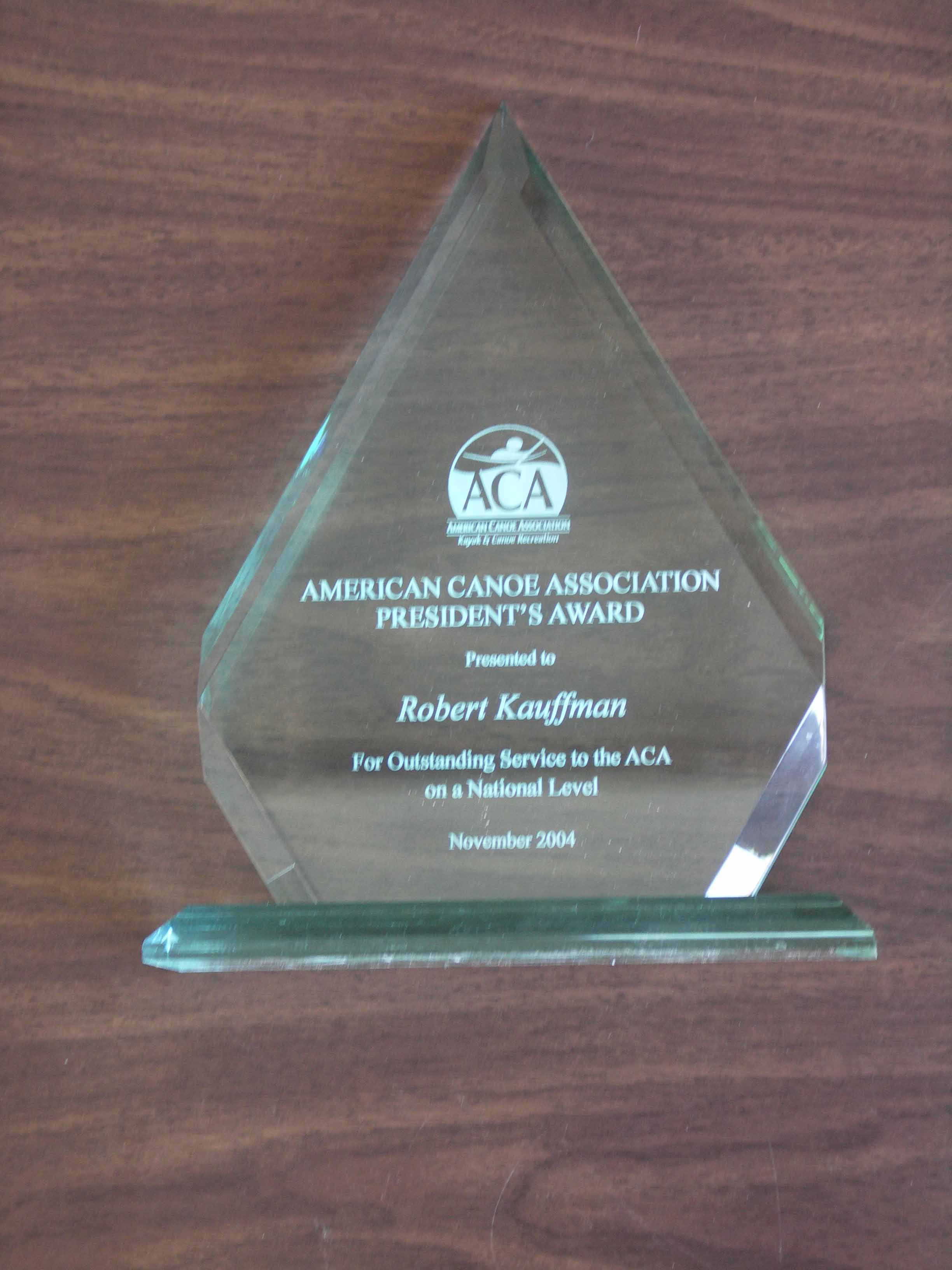 photo of ACA President's Award