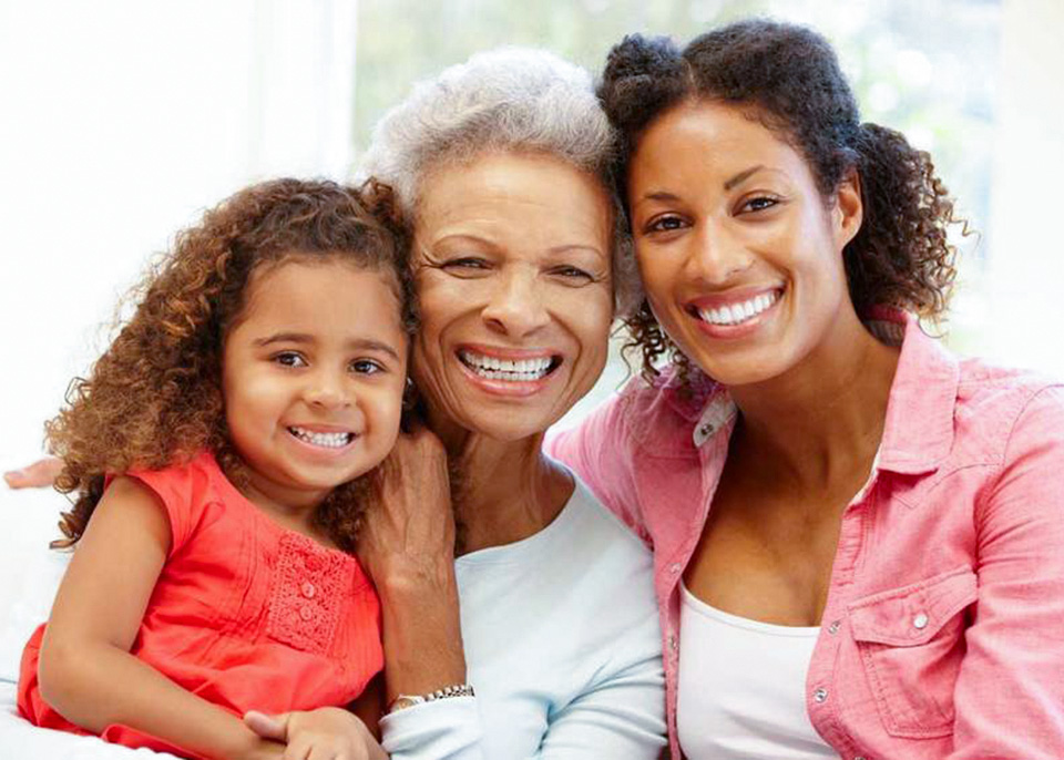 three generations of women