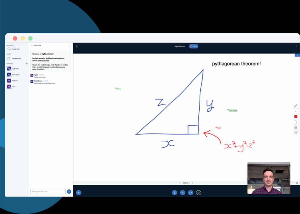 tele-teaching screen