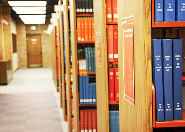 library shelves in Ort Library