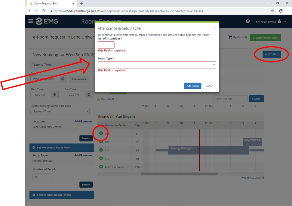 Attendance and Setup Type Options Photo