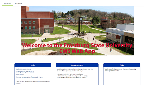 EMS Web App Login Screen Photo