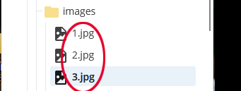 screen capture of image files named with irrelevant numbers