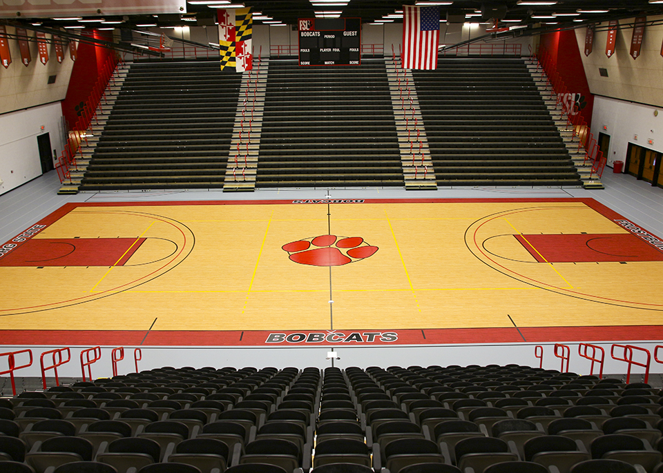empty Cordt's basketball arena