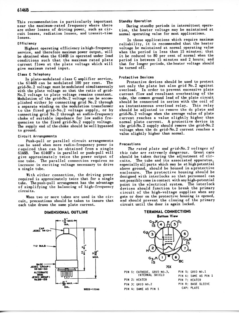 6146b Beam Power Tube And Data Sheets