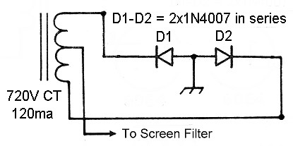 Screen Full Wave Center Tap Rectifier