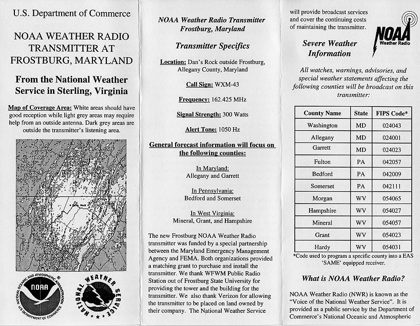 Weather Radio Pamphlet Front