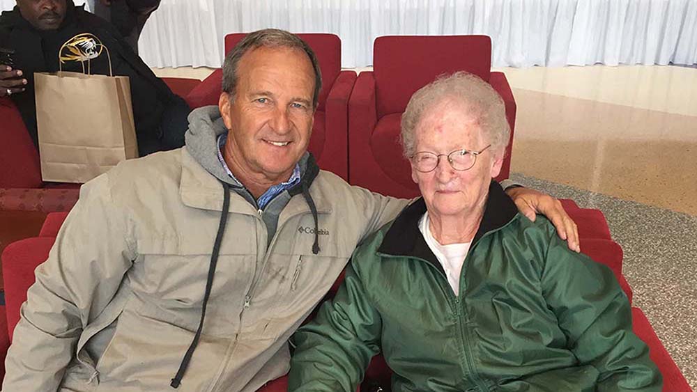 Jim Riggleman and Doris Anderson in Lane University Center