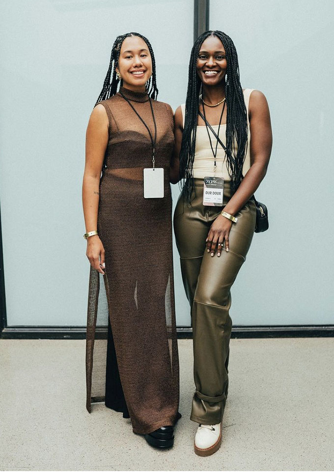 Koolimo (right) with celebrity stylist Ariella Faith. 