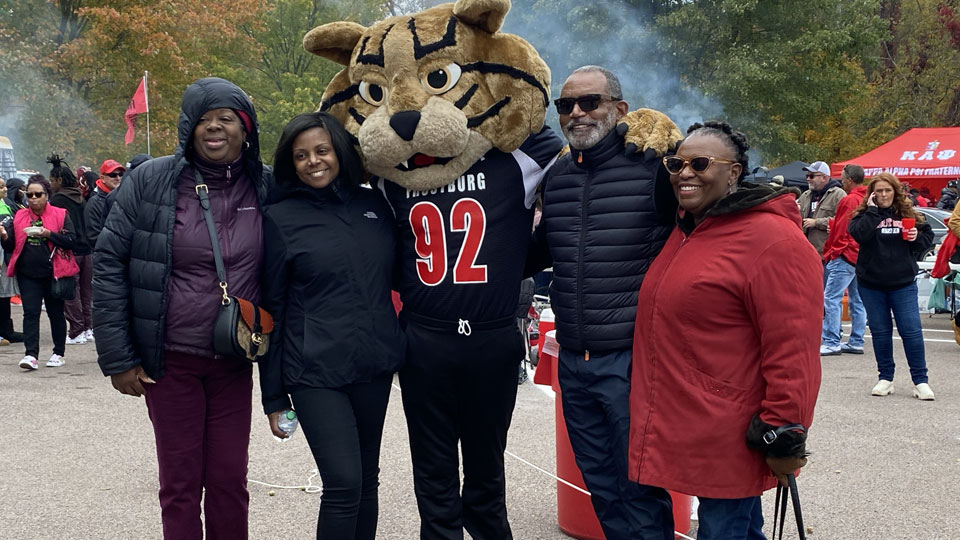 group of female alumni at homecoming