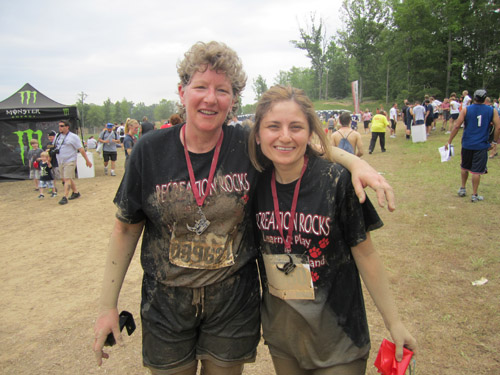 Dr Blankenship with Dr Buta after a mud run