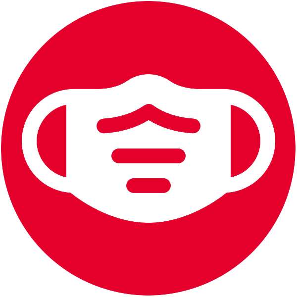 red circle white mask icon