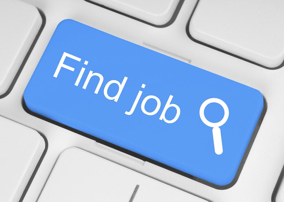 computer screen with job search site