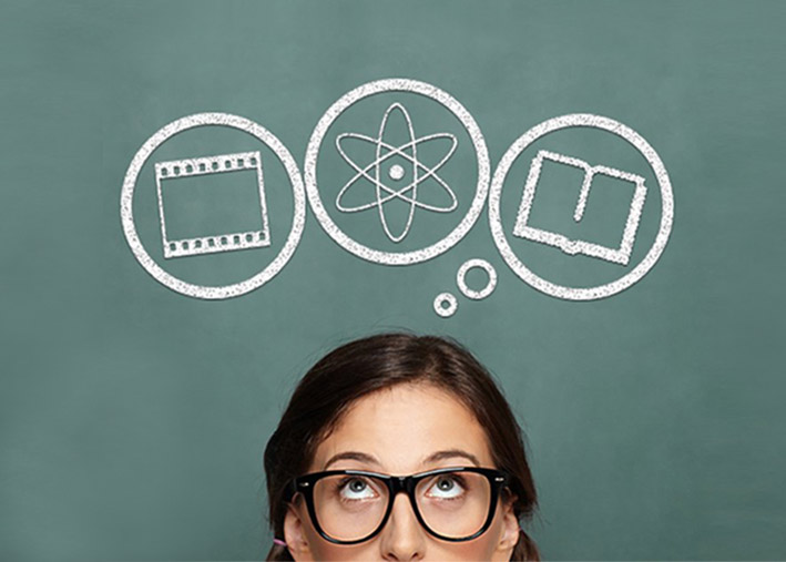 female student considering majors