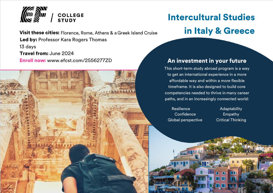 About EF Studies Intercultural Studies in Italy and Greece more 301-687-3124