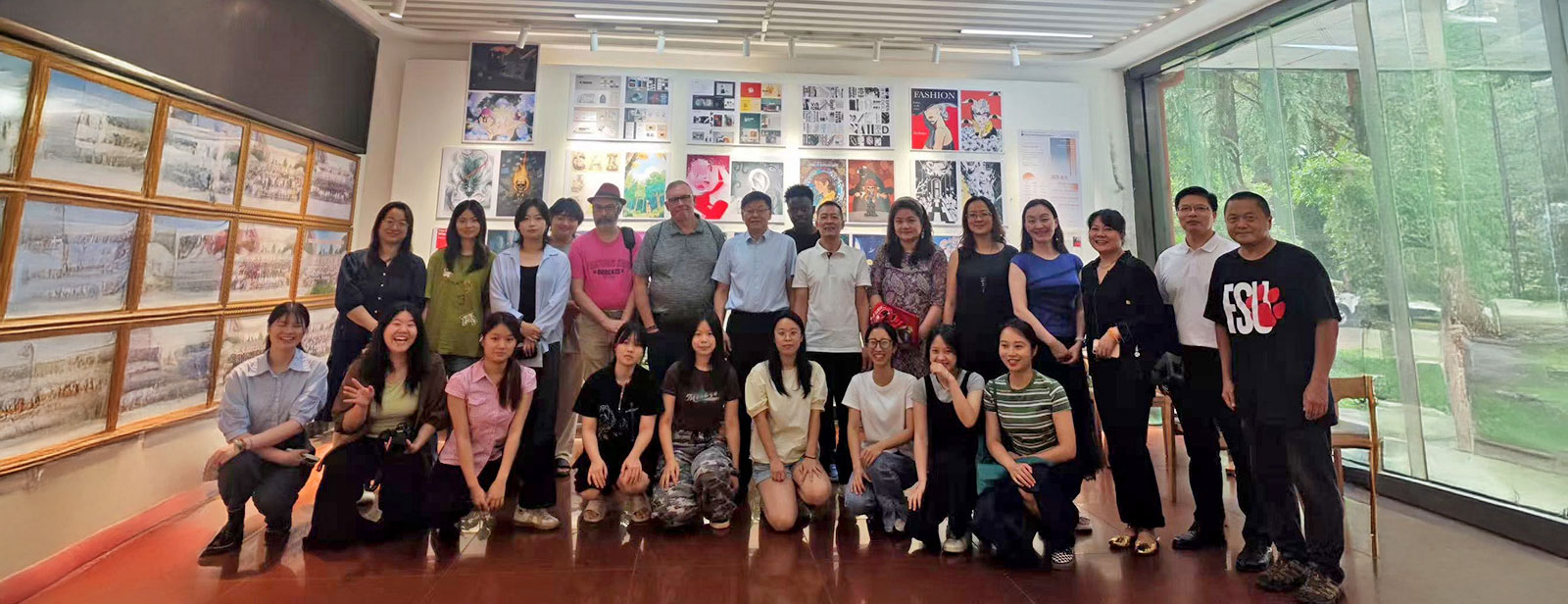 Group in an art gallery